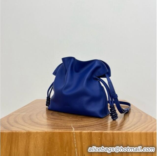 Modern Classic Loewe Mini Coil Flamenco Clutch in Nappa Calfskin 81048 Blue 2026 Top
