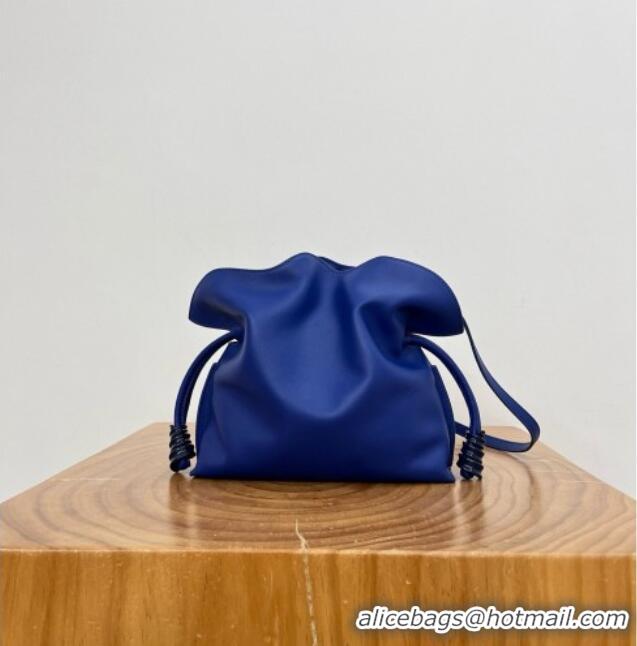 Modern Classic Loewe Mini Coil Flamenco Clutch in Nappa Calfskin 81048 Blue 2026 Top