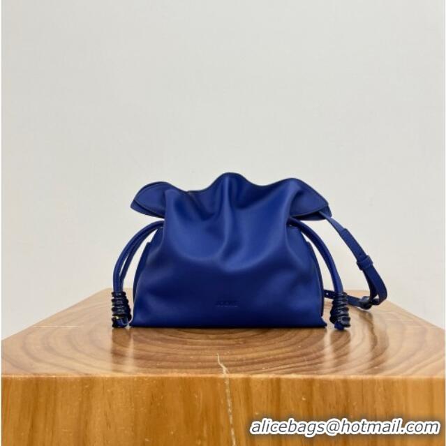 Modern Classic Loewe Mini Coil Flamenco Clutch in Nappa Calfskin 81048 Blue 2026 Top
