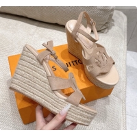 Most Popular Louis Vuitton LV Isola Wedge Espadrille Sandals in Beige Suede 6072889 2026
