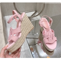 Duplicate Louis Vuitton LV Isola Wedge Espadrille Sandals in Pink Suede 6072890 2026