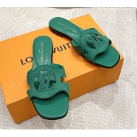 Good Product Louis Vuitton LV Isola Flat Mule in Green Suede 60728100 2026