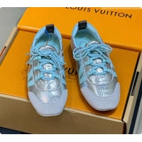 Stylish Louis Vuitton LV Sneakerina in Mix of Materials Silver/Blue 60728102 2026
