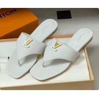 Shop Cheap Louis Vuitton LV Mare Flat Thong in White Plain Calf Leather 6072903 2026