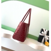 Good Product Chanel Small Shopping Bag in Crocodile Embossed Calfskin AS6243 Burgundy 2026