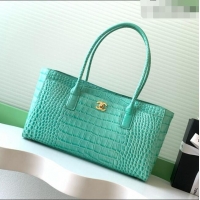Shop Discount Chanel Small Shopping Bag in Crocodile Embossed Calfskin AS6243 Green 2026