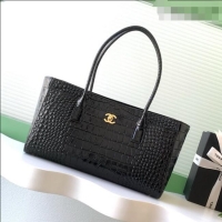 Best Product Chanel Small Shopping Bag in Crocodile Embossed Calfskin AS6243 Black 2026