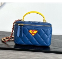 Top Grade Chanel Lambskin Long Vanity with Chain AP2199 Blue 2026