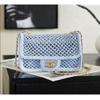 Top Grade Chanel CoCo Beach Small Flap Bag AS6156 Light Blue 2026