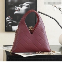 Famous Brand Chanel Calfskin Tote Bag AS6390 Burgundy 2026