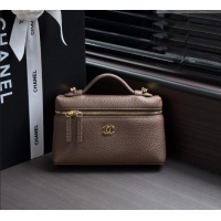 Best Grade Chanel Small Vanity with chain/Grained Calfskin AP5346 Grey 2026