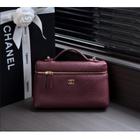Original Cheap Chanel Large Vanity with chain/grained calfskin AP5347 Burgundy 2026
