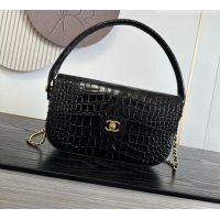 Good Product Chanel Crocodile Embossed Calfskin Flap Bag With Top Handle AS6425 Black 2026