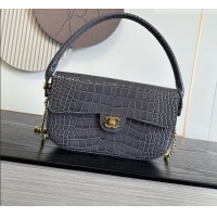 Traditional Specials Chanel Crocodile Embossed Calfskin Flap Bag With Top Handle AS6425 Grey 2026