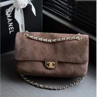 Original Cheap Chanel Suede Calfskin Maxi Flap Bag AS6281 Dark Brown 2026