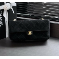 Good Taste Chanel Suede Calfskin Maxi Flap Bag AS6281 Black 2026