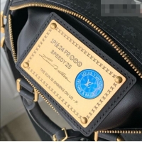 Famous Brand Louis Vuitton Speedy P9 Bandoulière 25 Bag in Ostrich Pattern Calfskin M24426 Black 2026