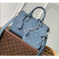 Top Design Louis Vuitton Speedy P9 Bandoulière 25 Bag in Ostrich Pattern Calfskin M24426 Blue 2026