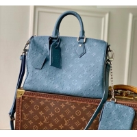Good Taste Louis Vuitton Speedy P9 Bandoulière 30 Bag in Ostrich Pattern Calfskin M24426 Blue 2026