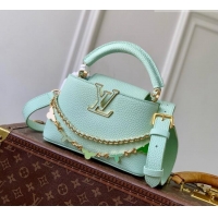 Best Price Louis Vuitton Capucines Mini Bag in Taurillon Leather M29608 Light Green 2026