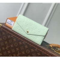 Pretty Style Louis Vuitton Sarah Wallet in Monogram Empreinte Leather M2A359 Minty Green 2026