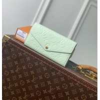Pretty Style Louis Vuitton Sarah Wallet in Monogram Empreinte Leather M2A359 Minty Green 2026