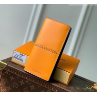 Top Grade Louis Vuitton LV Brazza Wallet in Orange Calfskin Leather M2A555 2026