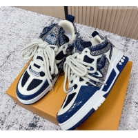 Good Quality Louis Vuitton LV Skate Sneaker in Beige Mix of Materials LV073075 Blue 2026