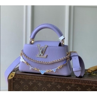 Good Product Louis Vuitton Capucines East-West Mini Bag in Iris Lilac Taurillon leather M2A379 2026