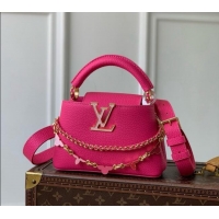 Grade Quality Louis Vuitton Capucines East-West Mini Bag in Rosy Taurillon leather M29608 2026
