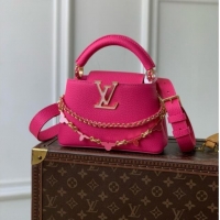Grade Quality Louis Vuitton Capucines East-West Mini Bag in Rosy Taurillon leather M29608 2026