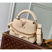 Grade Design Louis Vuitton Capucines East-West Mini Bag in Beige Taurillon leather M29608 2026