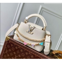 Promotional Louis Vuitton Capucines East-West Mini Bag in White Taurillon leather M29608 2026