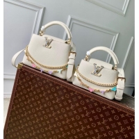 Promotional Louis Vuitton Capucines East-West Mini Bag in White Taurillon leather M29608 2026