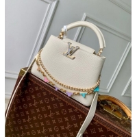 Top Grade Louis Vuitton Capucines BB Bag in White Taurillon leather M29608 2026