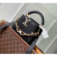 Good Quality Louis Vuitton Capucines East-West Mini Bag in Black Taurillon leather M2A379 2026
