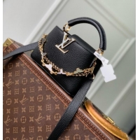 Good Quality Louis Vuitton Capucines East-West Mini Bag in Black Taurillon leather M2A379 2026