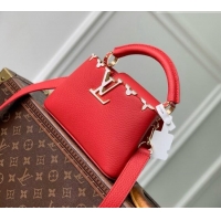 Good Taste Louis Vuitton Capucines East-West Mini Bag in Red Taurillon leather M11341 2026