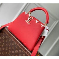 Famous Brand Louis Vuitton Capucines BB Bag in Red Taurillon leather M11341 2026