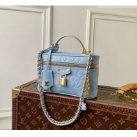 Top Quality Louis Vuitton Vanity Chain Pouch Bag in Blue Cowhide Leather M2A007 2026