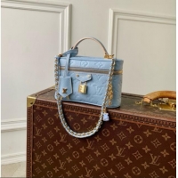 Top Quality Louis Vuitton Vanity Chain Pouch Bag in Blue Cowhide Leather M2A007 2026
