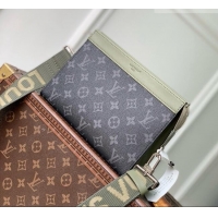 Famous Brand Louis Vuitton Gaston Wearable Wallet in Khaki Green/Black Monogram Eclipse Canvas M28733 2026