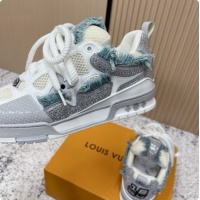 Good Quality Louis Vuitton LV Skate Sneaker in Beige Mix of Materials LV073076 White/Grey 2026
