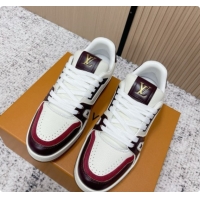 Good Quality Louis Vuitton Louis Vuitton LV Trainer Sneakers in Leather LV073102 Burgundy 2026