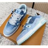 Hot Style Louis Vuitton Louis Vuitton LV Trainer Sneakers in Leather LV073105 Blue 2026 