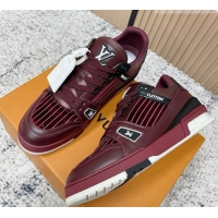 Pretty Style Louis Vuitton LV Skate Sneaker in Beige Mix of Materials LV073107 Burgundy 2026
