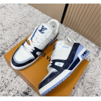 Top Grade Louis Vuitton LV Trainer Sneaker in Beige Mix of Materials LV073107 White/Blue 2026