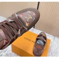 Charming Louis Vuitton Louis Vuitton LV Trainer Sneakers in Printed Leather LV073115 Brown 2026