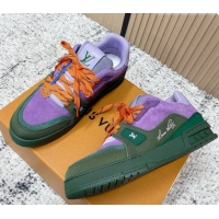 Pretty Style Louis Vuitton Louis Vuitton LV Trainer Sneakers in Suede Leather LV073117 Purple 2026