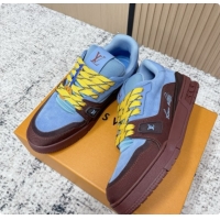 Good Looking Louis Vuitton Louis Vuitton LV Trainer Sneakers in Suede Leather LV073118 Blue 2026